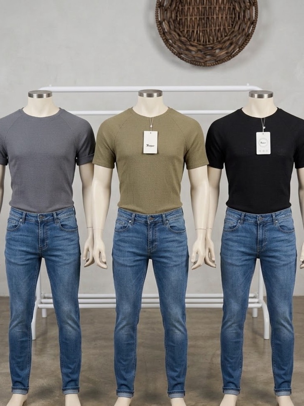NWT ✨ riyiper Men's Crewneck Sweaters - (3) Black, gray, olive- large